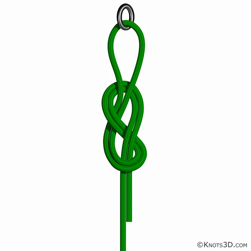 Animação: Nó em oito duplo roscado